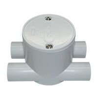 Deep Junction Box Tangential H-Way Entry 20mm Grey