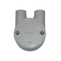 Shallow Junction Box Tangential U-Way Entry 20mm Grey