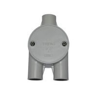 Shallow Junction Box Tangential Y-Way Entry 20mm Grey
