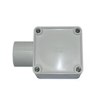 Square Junction Box 1-Way Entry 40mm Grey