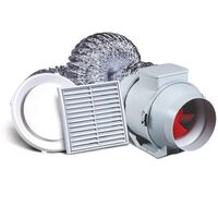 In-line Ventilation Kit | 150mm & 200mm Sizes | 153 L/s Airflow | 41 dBA Noise Level by Allvent