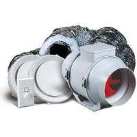 Heat Transfer Kit with DF150 In-line Fan | 153 L/s Airflow | 50 dBA Noise Level | 6m Ducting by Allvent