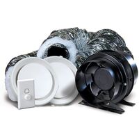 Heat Transfer Kit with A60 Axial Fan & 6m Ducting | 91 L/s Airflow | 41 dBA Noise Level by Allvent
