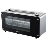 2 Slice Glass Toaster | 1100-1260 Watts | Brushed Stainless Steel & Double Glass Window | GAF