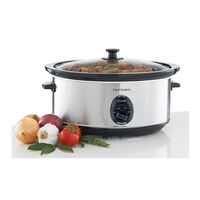 Slow Cooker 6L | 320 Watts Power | Removable Ceramic Bowl & Glass Lid | Stainless Steel by GAF
