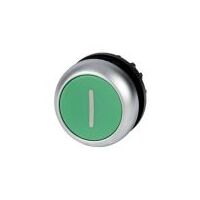 Momentary Pushbutton Switch | Green Color | Titanium Bezel & Inscribed Marking | RMQ-Titan Series by Eaton