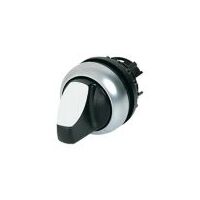 Illuminated Selector Switch | Maintained 2-Position | White Actuator with Titanium Bezel by Eaton