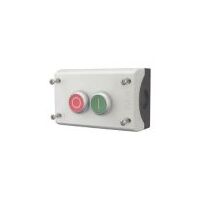 Momentary Pushbutton Housing | 2 NC & 2 NO Contacts | Grey Enclosure & Titanium Bezel by Eaton