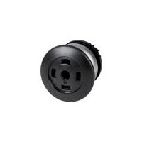 Mushroom Push Button Switch | Momentary Actuator Design | Black Head & Titanium Bezel | Eaton