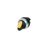 Illuminated Selector Switch | Maintained 2-Position | Yellow Actuator & Titanium Bezel by Eaton
