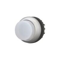Illuminated Push Button Switch | Momentary Action | White with Titanium Bezel | CE Marked by Eaton