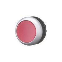 Illuminated Push Button Switch | Momentary Actuator | Red LED | Titanium Bezel by Eaton