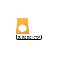 Emergency Stop Label for M22 Series | Bright Yellow | High Visibility & Compliance | Eaton