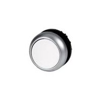 M22 Flat Momentary Pushbutton | White Button | Titanium Bezel | RMQ-Titan by Eaton
