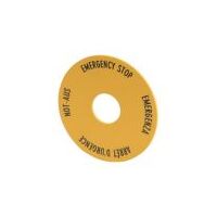 Emergency Stop Label | Yellow High Visibility | Multilingual Text | 60mm Diameter by Eaton