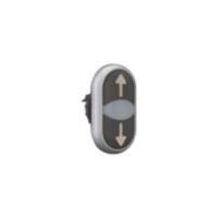 Double Actuator Push Button Switch | Momentary Action | White Lens & Black Body | RMQ-Titan by Eaton