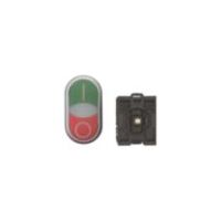 Double Actuator Push Button Switch | 85-264V AC | NC & NO Contacts | White LED by Eaton