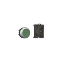 Momentary Pushbutton Switch | Green Color | Titanium Bezel & N/O Contact | Eaton