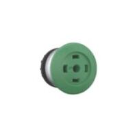 Mushroom Push Button Switch | Momentary Action | Green Color | Titanium Bezel by Eaton