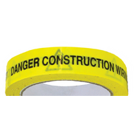 CAUTION Temporary Construction Tape | 37mm Width | 75m Length | 6 Rolls | Yellow by Tuff