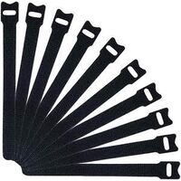 Hook & Loop Cable Tie | Reusable Design | Durable Black Material | 200mm x 19mm by Tuff
