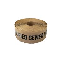 Detectable Sewer Main Warning Tape | 250m Length | Beige Color & Excavation Alert | GTS