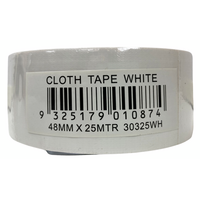 Cloth Tape 48mm x 25m | Strong Adhesion & High Durability | White by CW Brands