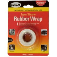Silicone Rubber Wrap Tape | Self-Fusing & Moisture Resistant | 3000mm Length | White by CW Brands