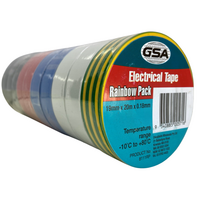 Electrical Tape Rainbow Pack | High Strength & Superior Adhesion | Flame Retardant by CW Brands