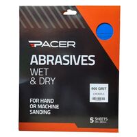 Wet & Dry Sandpaper Sheets 600 Grit | 5 Pack | Moisture Resistant & Versatile by CW Brands