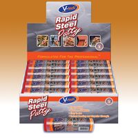 Rapid Steel Putty 24 Pack | Fast-Setting Formula | Metal Bonding & Repair | Drilled & Painted by CW Brands