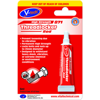 High Strength Threadlocker Red | 6ml Volume | Locks Bolts Up to 25mm | Chemical Resistant by CW Brands