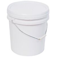 20L White Plastic Bucket with Lid | Durable Material | Versatile Use | Secure Storage by CW Brands