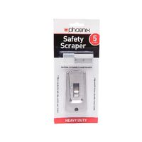 Safety Scraper Knife with Retractable Blade & 5 Replacement Blades | Ergonomic Design | CW Brands