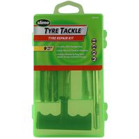 Tire Repair Kit 9 Piece | T-Handle Reamer & Plugger | Pencil Gauge Included | Compact Case by CW Brands