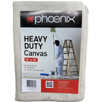Heavy Duty Canvas Drop Cloth 12' x 12' | 9-Ounce Material | Spill Resistant | Ideal for DIY Projects by CW Brands