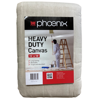 Heavy Duty Canvas Drop Cloth 15' x 18' | 9-Ounce Material | Spill Resistant | Durable by CW Brands