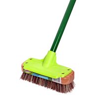 Timber Deck Scrub with Handle | 200mm Head | Extra Thick Bristles & Long Scraper | 1250mm Steel Handle by CW Brands