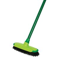 Deck Scrub Brush with Handle | 230mm Head | Extra Thick Bristles & Angled Design | Green by CW Brands