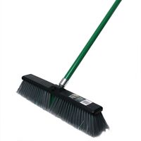 High Power Outdoor Broom 45cm | Plastic Reversible Head | Flagged PET Bristles | Strong Metal Ferrule by CW Brands