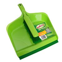 Large Dustpan Set with Sturdy Brush | Wide Opening for Efficient Dirt Collection | Deep Dirt Retention Ridge by CW Brands