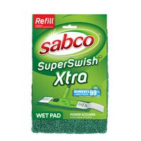 Mop Head Refill for Sabco Superswish | Microfibre Material | Non-Scratch Scourer | Machine Washable by CW Brands