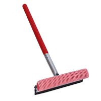 Window Washer with Sponge 21cm | Dual Action Meshed Sponge & Rubber Squeegee | Plated Metal Frame by CW Brands