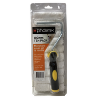 Mini Microfiber Roller Covers 100mm | 10 Pack with Handle | High-Quality Paint Coverage by CW Brands