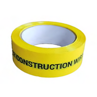 Temp Construction Tape CAUTION | 37mm Width | High Visibility Yellow with Black Print | Easily Removable by United Manufacturers Australia