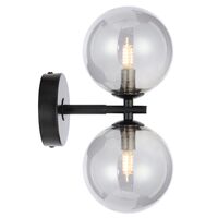 FELTON 2 LIGHT WALL LIGHT BLACK