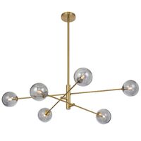 GASTON 6 LIGHT PENDANT ANTIQUE GOLD