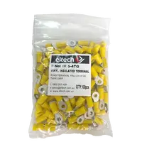 Pre-Insulated Ring Terminal – Twin – Yellow M4