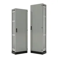 Cable chamber with door & perforated mounting plate – 400w x 1800h x 375d – Grey