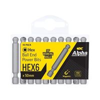 HEX 6 x 50mm Ball End Power Bit